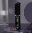 2 In 1 Straight Hair Comb – Portable USB Heated Straightener Brush